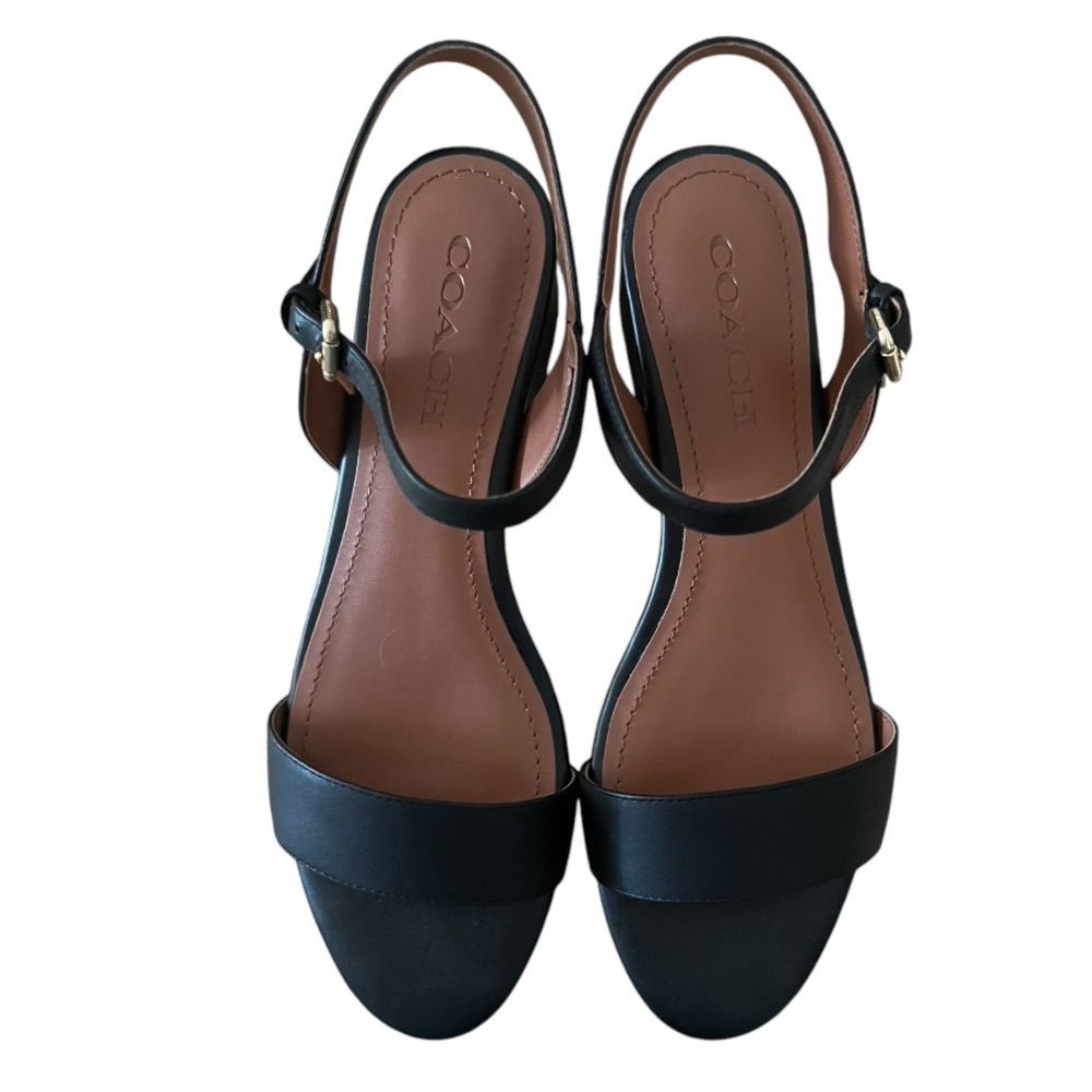 Coach IDA 35 Women’s Black Leather Sandals | Size 8.5